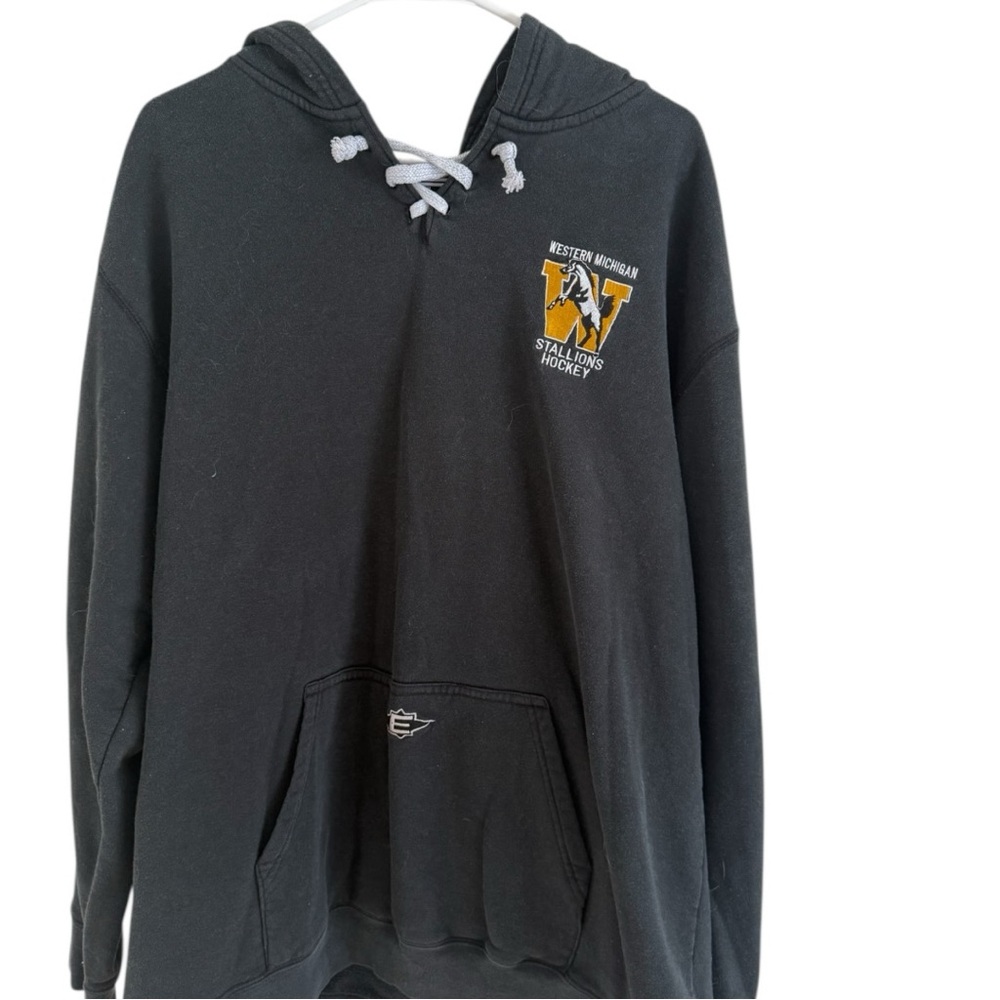 Easton Vintage Rare Western Michigan Stallions Hockey Hoodie Easton Black XL